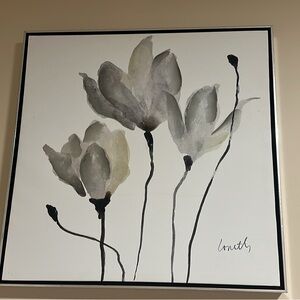 Monochrome Floral Canvas Art